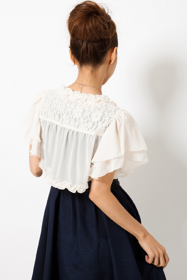 レースティアードベージュボレロの商品画像8