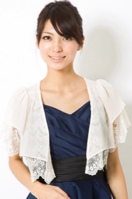 レース×シフォン2wayベージュボレロのサムネイル画像