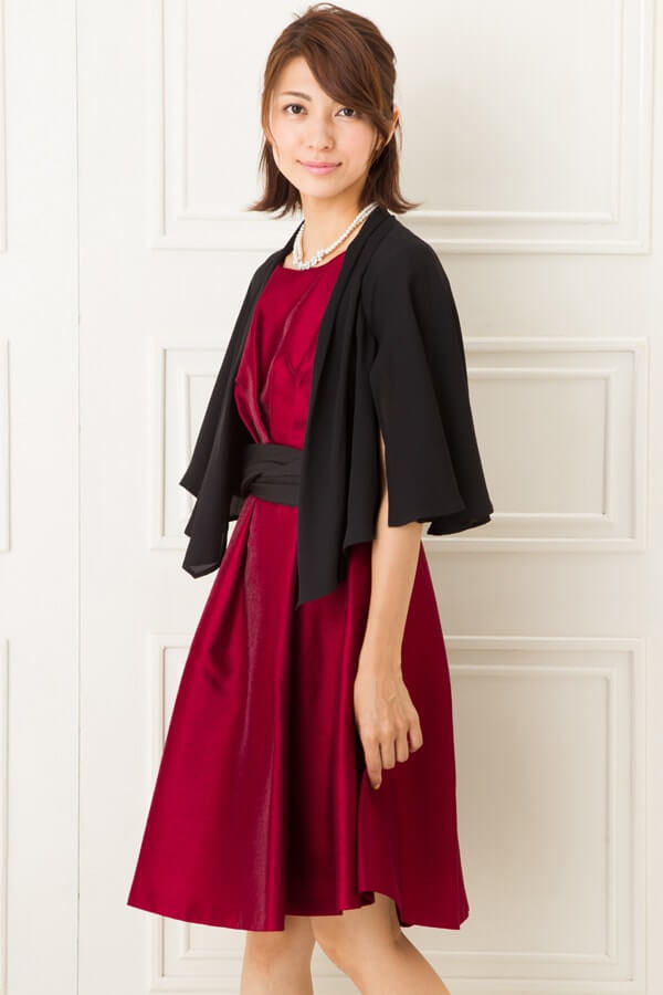 黒シフォン七分袖ボレロの商品画像2