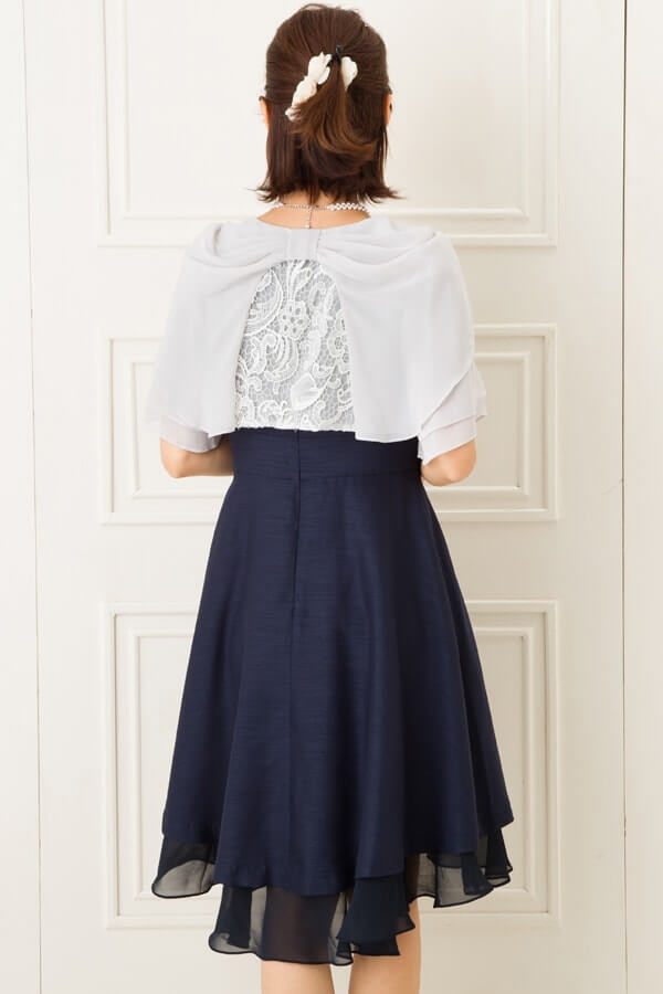 背中レースのグレーシフォンボレロの商品画像4