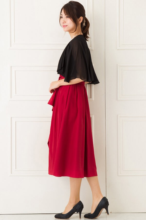 肩レース黒シフォンボレロの商品画像7