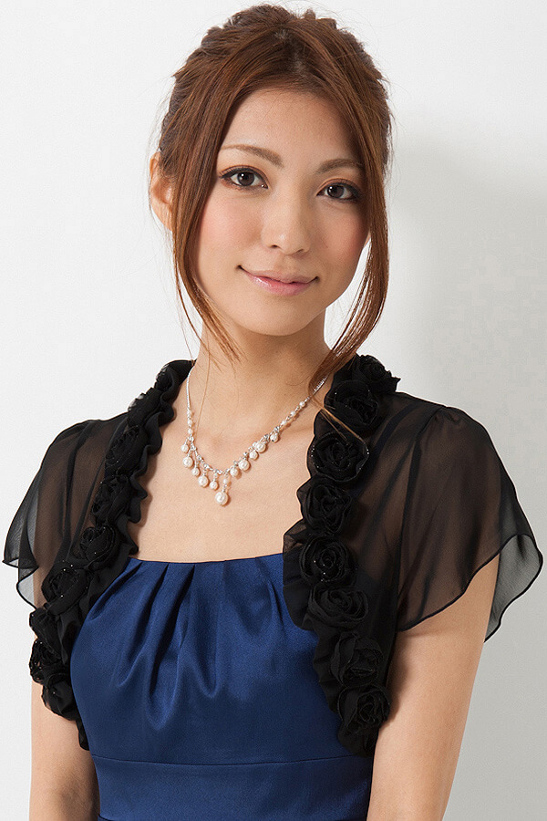 ラメフラワーモチーフ付きシフォン黒ボレロの商品画像6