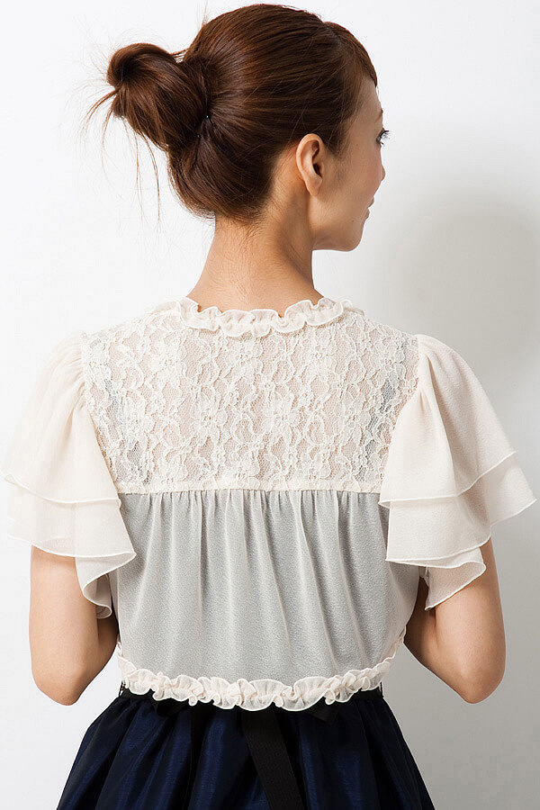 シフォンフリルオフホワイトボレロの商品画像3