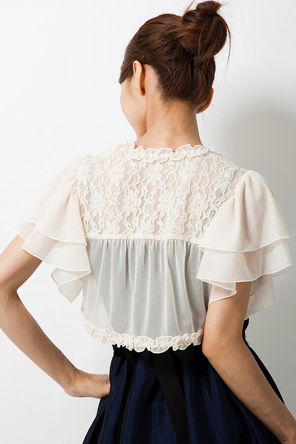 シフォンフリルオフホワイトボレロの商品画像7