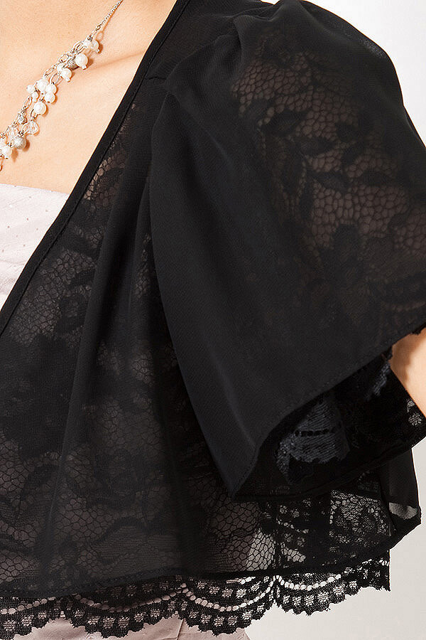 リバーシブルレースシフォン黒ボレロの商品画像14
