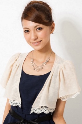 リバーシブルレースシフォンベージュボレロのサムネイル画像