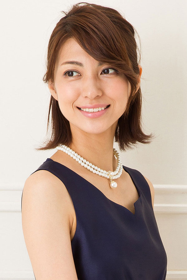 円形ストーン二連アイボリ?パールネックレスの商品画像3