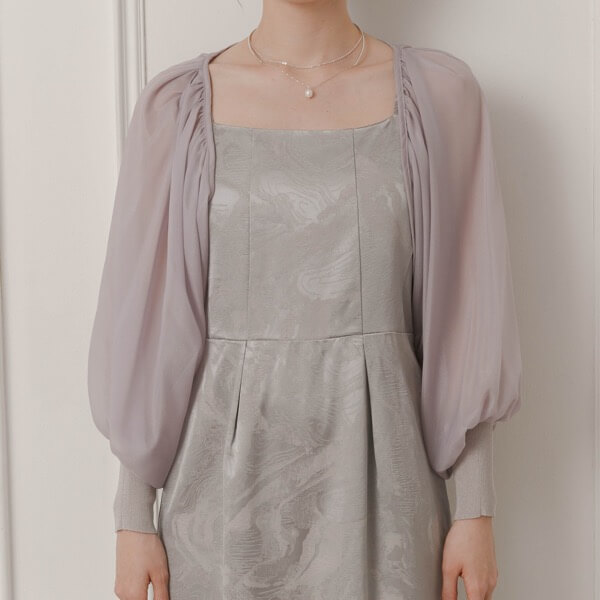 グレーのシフォンラメボレロ | C-4052