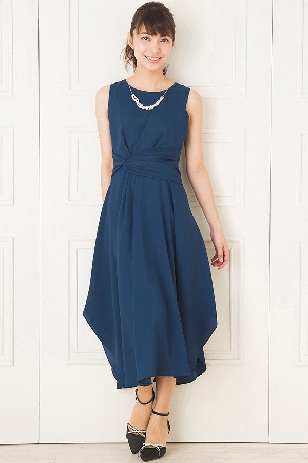 ブルーグリーンジョーゼットミディアムドレスの商品画像2