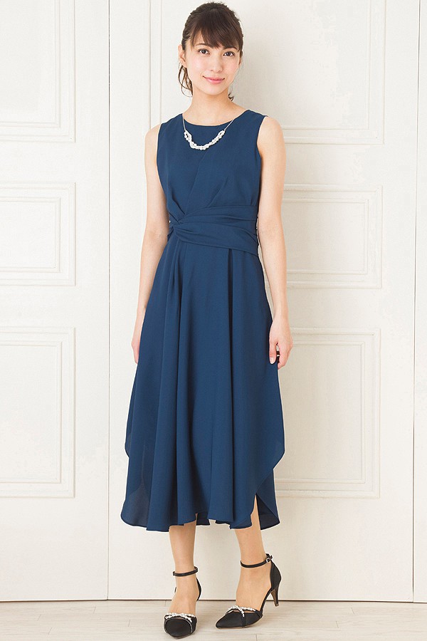 ブルーグリーンジョーゼットミディアムドレスの商品画像4