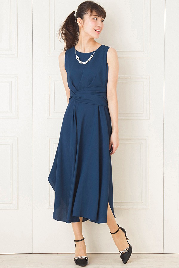 ブルーグリーンジョーゼットミディアムドレスの商品画像5