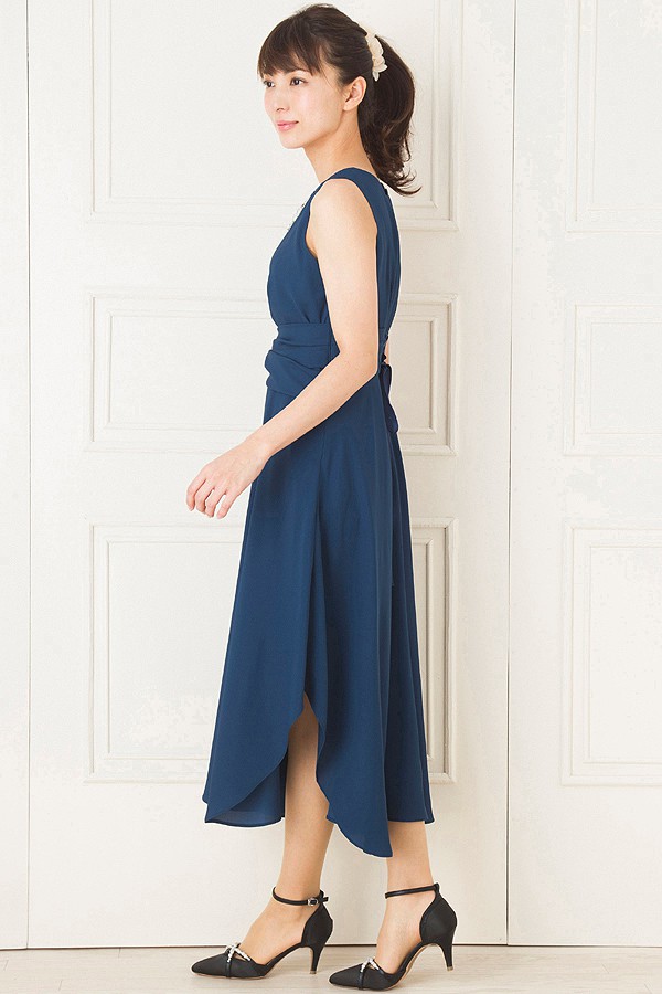 ブルーグリーンジョーゼットミディアムドレスの商品画像6