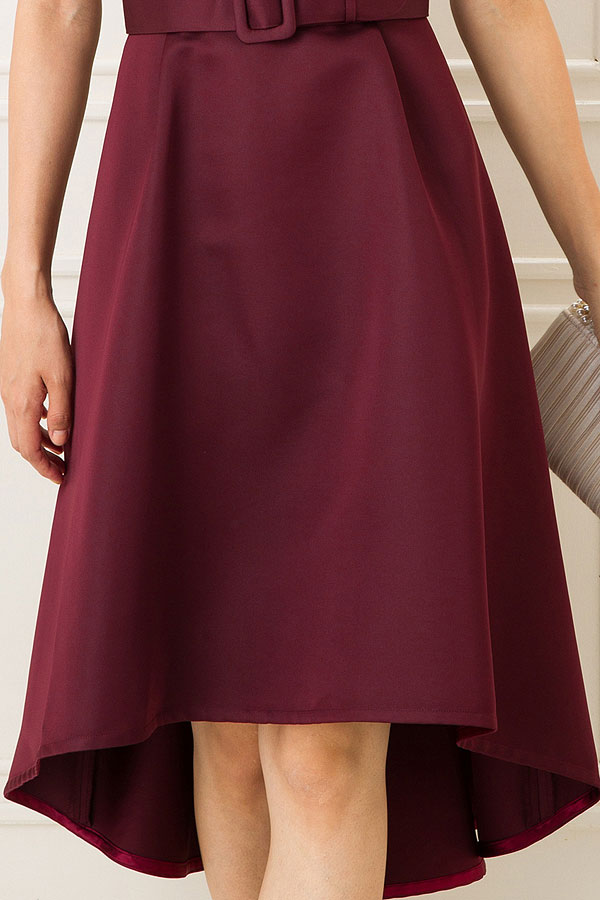 ベルト付きバーガンディーミディアムドレスの商品画像10