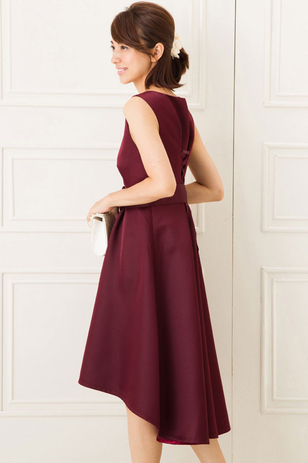 ベルト付きバーガンディーミディアムドレスの商品画像7