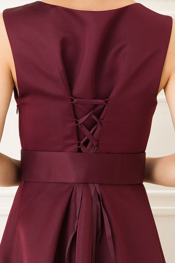 ベルト付きバーガンディーミディアムドレスの商品画像9
