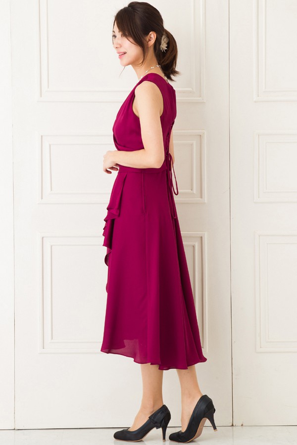 カシュクールマゼンダミディアムドレスの商品画像3
