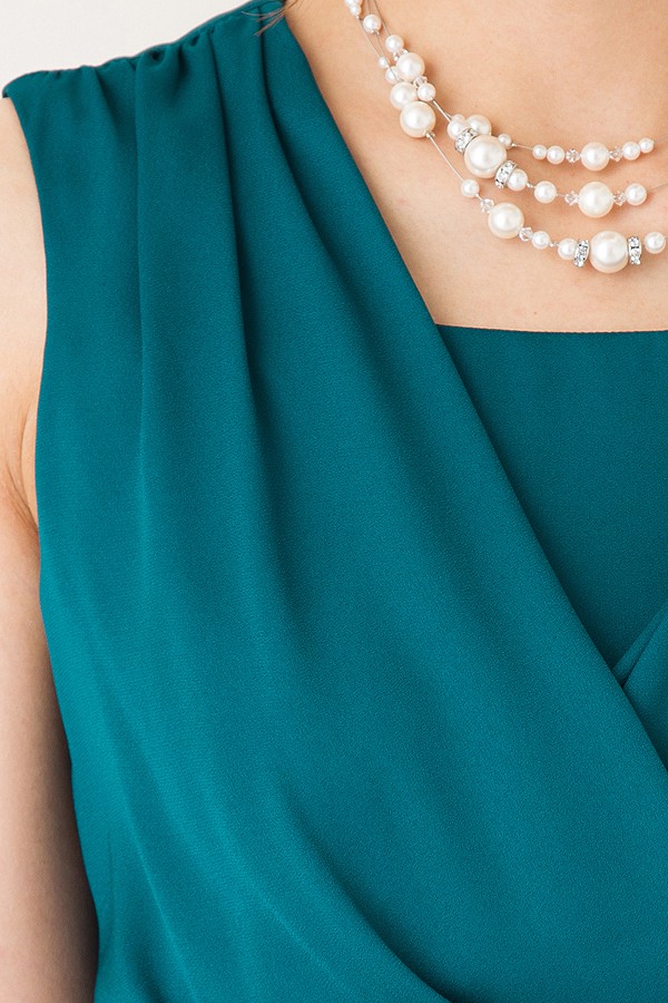 カシュクールグリーンミディアムドレスの商品画像10