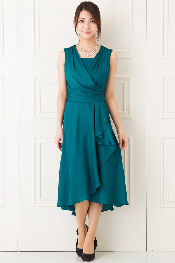 カシュクールグリーンミディアムドレスの商品画像5