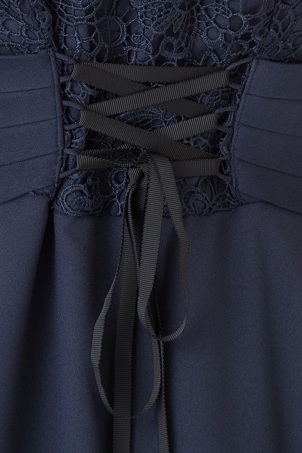 ウエストリボンモチーフのネイビーミディアムドレスの商品画像12
