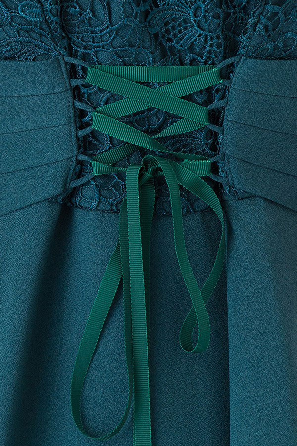 ウエストリボンモチーフのグリーンミディアムドレスの商品画像12