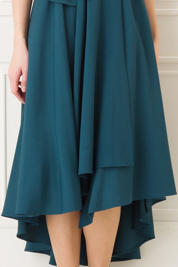ウエストリボンモチーフのグリーンミディアムドレスの商品画像9