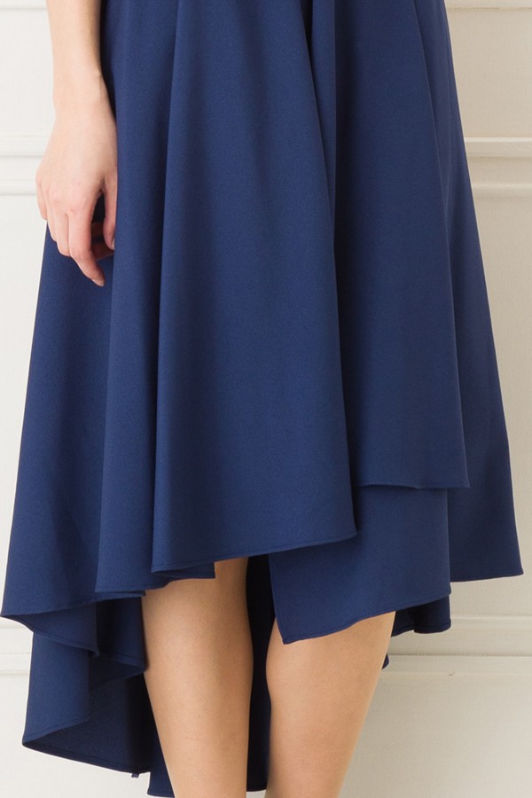 ウエストリボンモチーフのネイビーブルーミディアムドレスの商品画像9