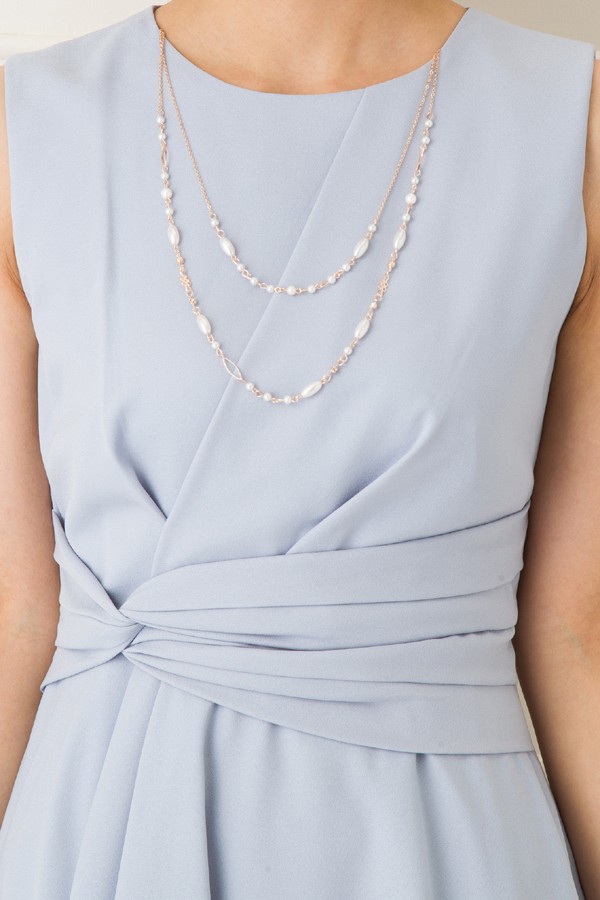 ブルーグレーミディアムスカートドレスの商品画像7