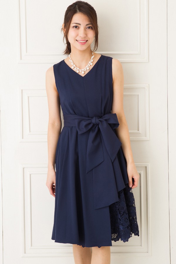 カギ編みスカートネイビーミニドレスの商品画像2