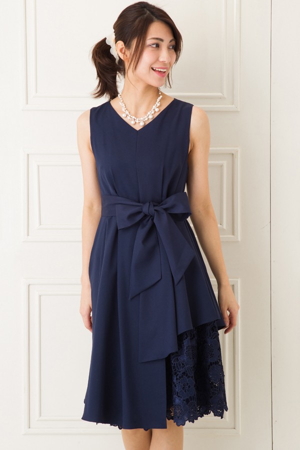 カギ編みスカートネイビーミニドレスの商品画像5