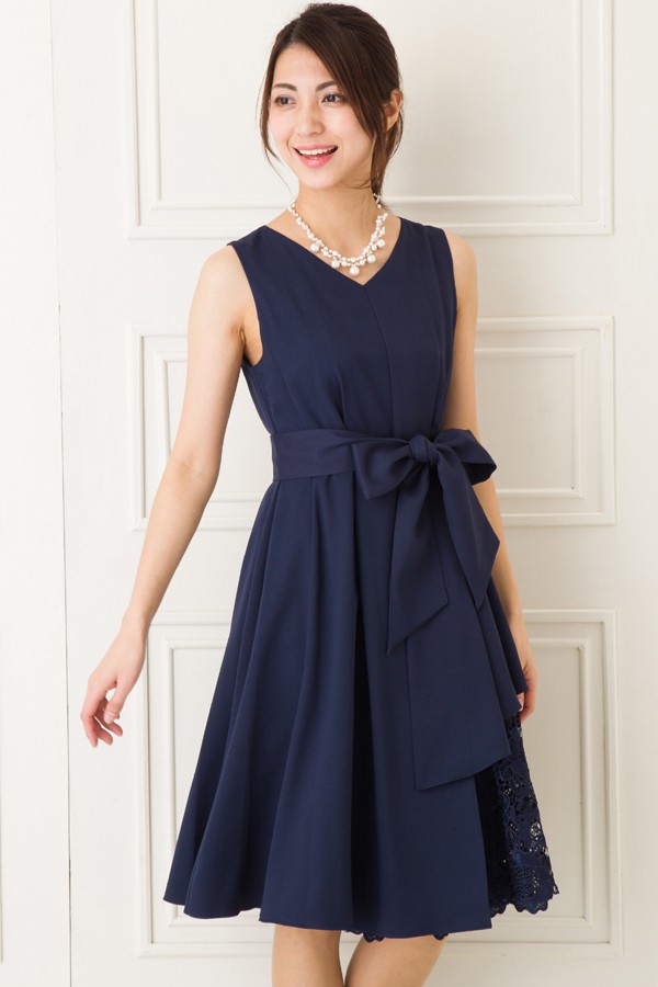 カギ編みスカートネイビーミニドレスの商品画像6