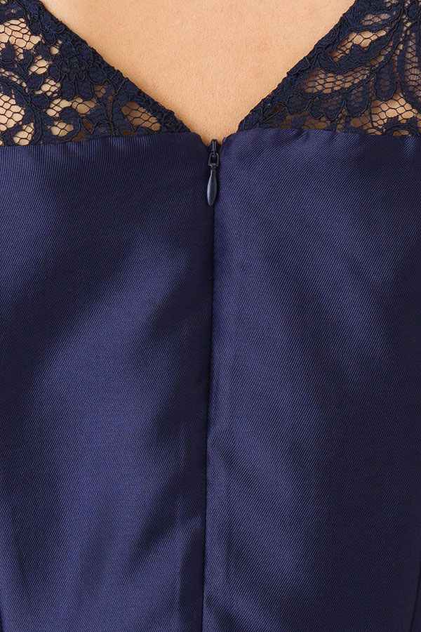 半袖Aラインネイビーミディアムドレスの商品画像12