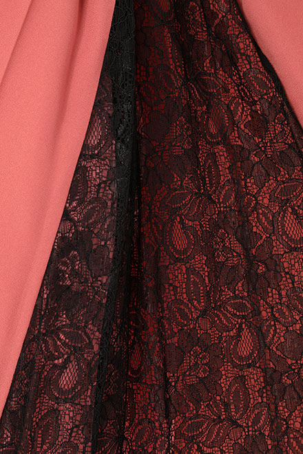 コーラルピンクのサイドレースドレスの商品画像9