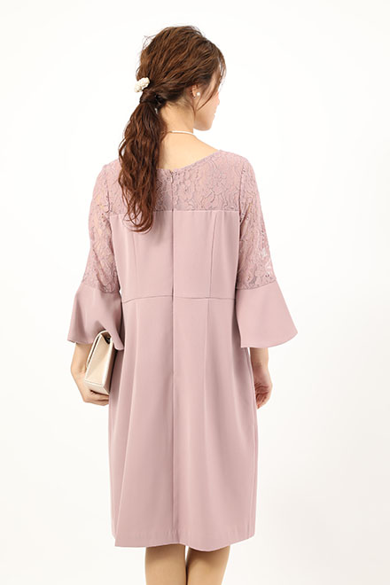 ピンク のフレアスリーブドレスの商品画像4