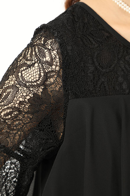 黒のレース袖ロングドレスの商品画像6