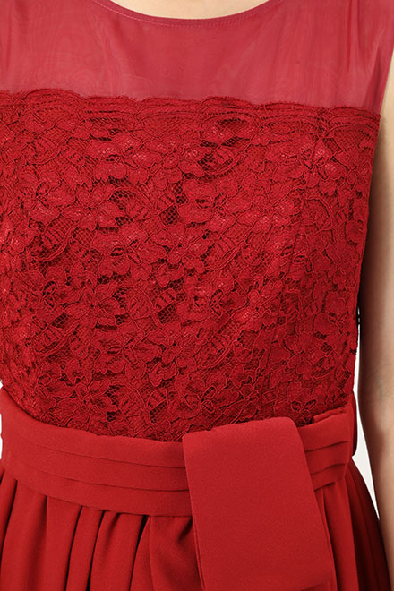 赤のパニエ付きＡラインドレスの商品画像9