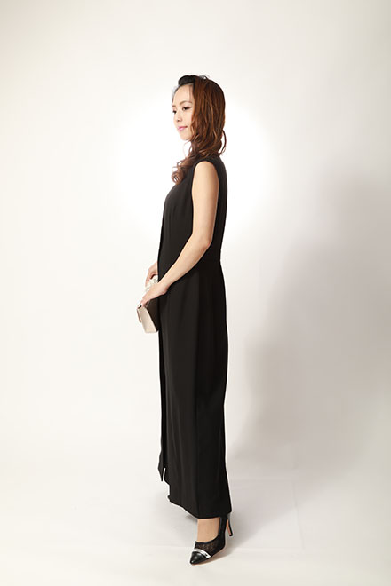 黒のロングジレパンツドレスの商品画像3