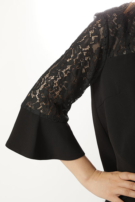 黒のフレアスリーブセットアップパンツドレスの商品画像6