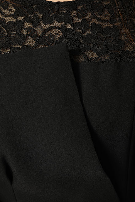 黒の袖付きオールインワンドレスの商品画像6