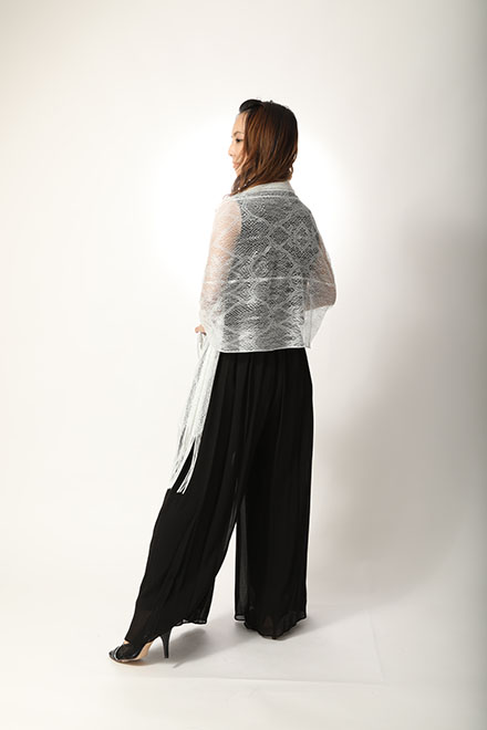 黒のシフォンロングパンツドレスの商品画像7