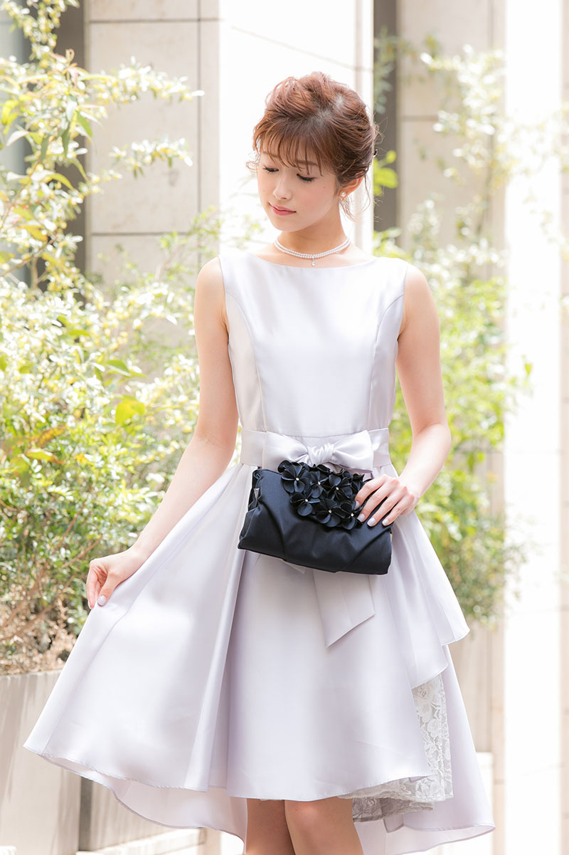 シルバーのラップスカート風ドレスの商品画像5