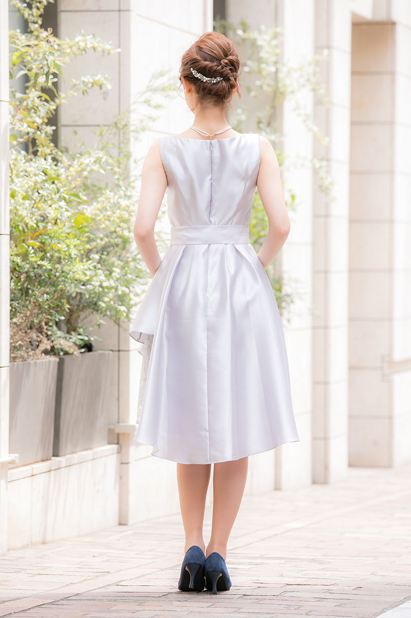シルバーのラップスカート風ドレスの商品画像7