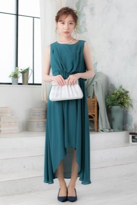 グリーンのフィッシュテールスカートドレスのサムネイル画像