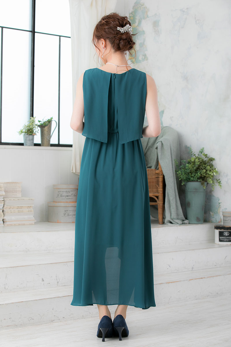 グリーンのフィッシュテールスカートドレスの商品画像4