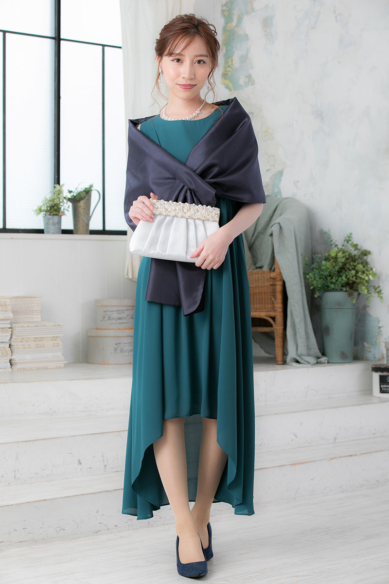 グリーンのフィッシュテールスカートドレスの商品画像6