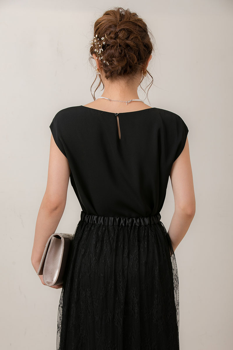 黒の3WAYレーススカート付きドレスの商品画像4
