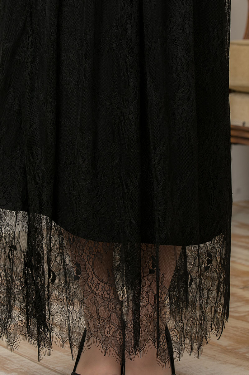 黒の3WAYレーススカート付きドレスの商品画像5