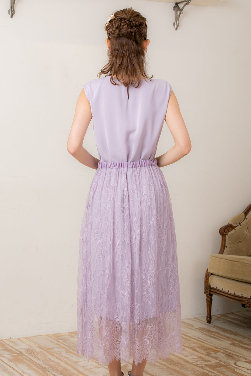 ラベンダーの3WAYレーススカート付きドレスの商品画像4