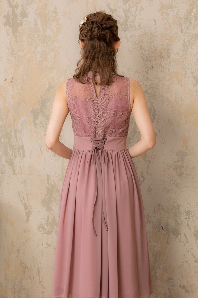 モーブピンクのロールカラードレスの商品画像4