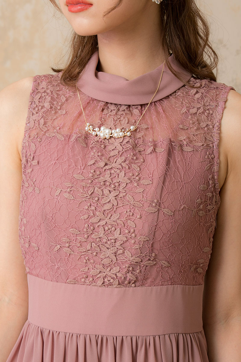 モーブピンクのロールカラードレスの商品画像5