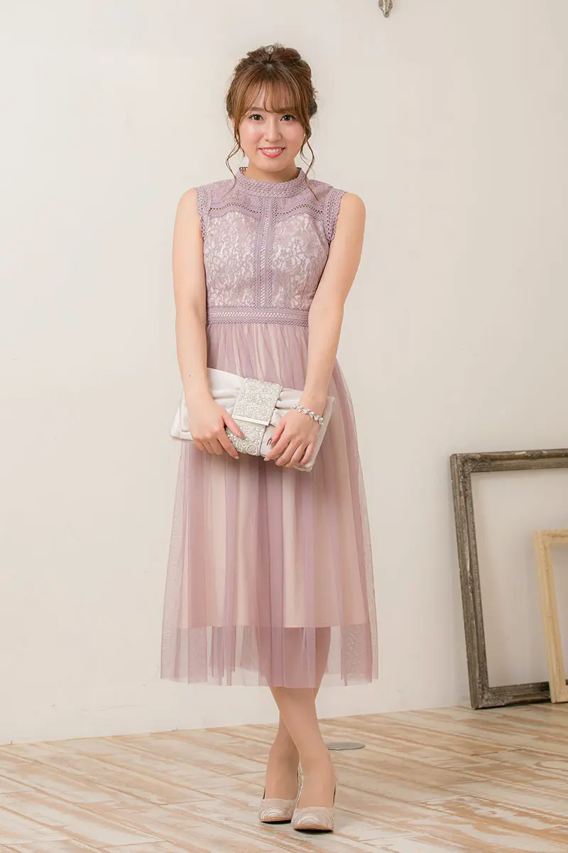 ピンク×ベージュのチュールスカートドレス | Dorry doll | S～M | 結婚